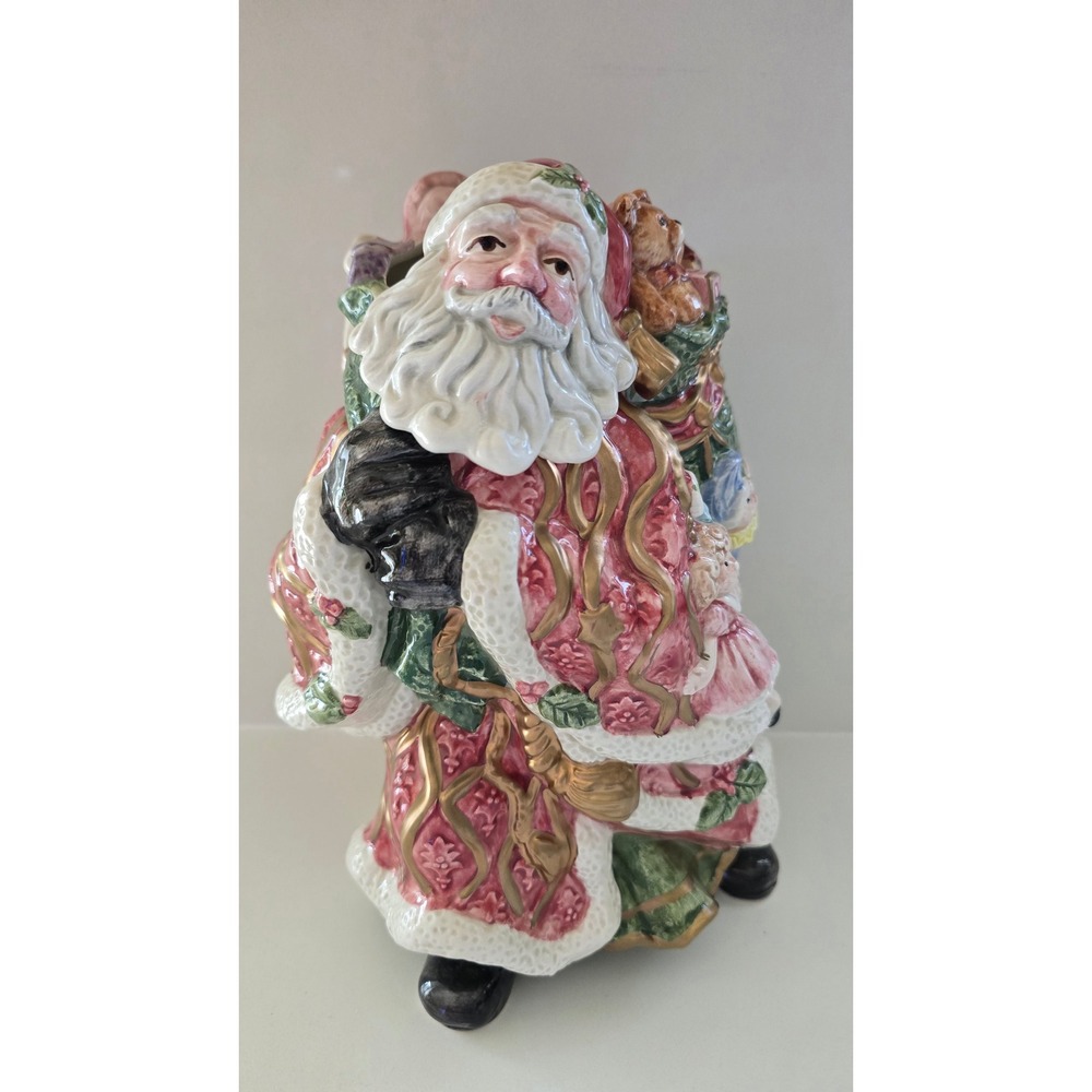Vintage 1995 Fitz and Floyd Santa Claus Ceramic‎ Figurine Toy Sack Christmas